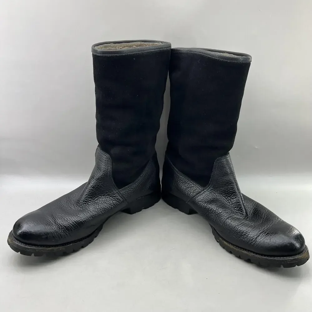 Gravati Shearling Lined Winter Boots Men Size 12 US, 11 UK Black Pull On Shoes